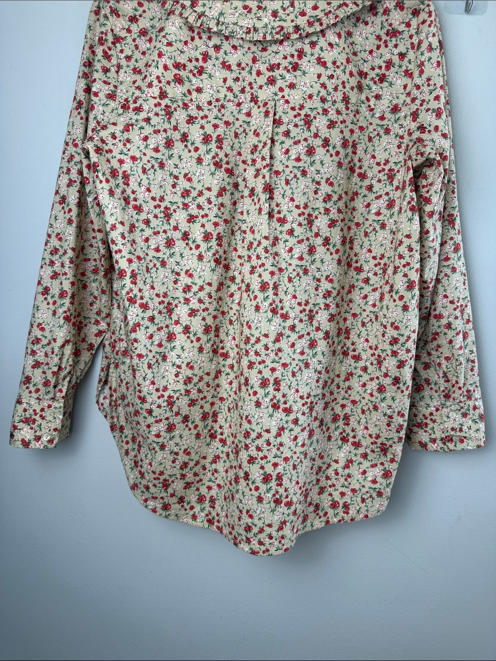 English Factory Peter Pan Ruffle Collar Blouse Medium Cotton Long Sleeve Floral - Picture 12 of 16